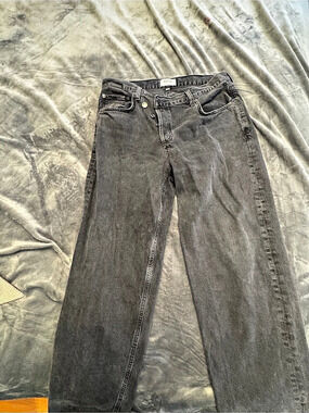AGOLDE Low Slung Baggy Jeans Straight Leg Gray Waist 29